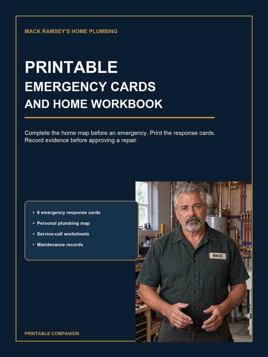 Preview page from the Printable Emergency Cards and Workbook
