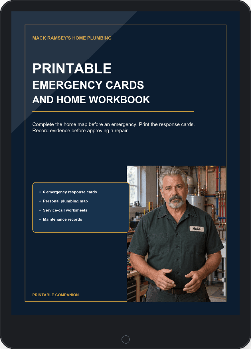 Preview page from the Fillable Home Plumbing Workbook