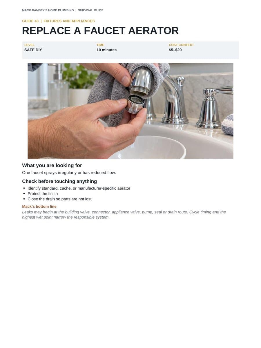 Replace a Faucet Aerator