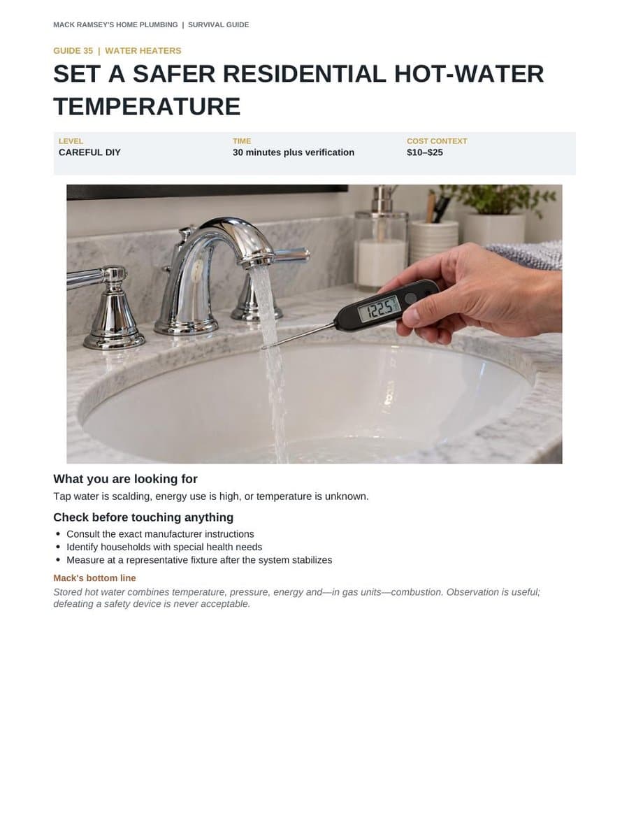 Set a Safer Water Heater Temperature